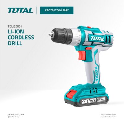 TOTAL TDLI20024 (2PC
BATTERY) CORDLESS DRILL
