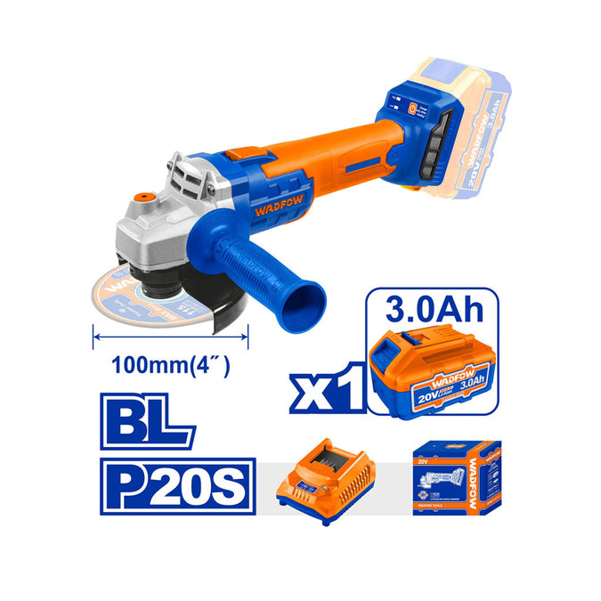 WADFOW   WLAPM11 LITHIUM-ION CORDLESS ANGLE GRINDER