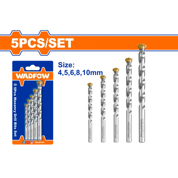 WADFOW   WMJ2K01 5 PCS MASONRY DRILL BITS SET