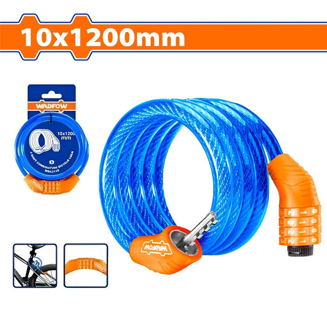 WADFOW   WBK2110 4 DIGIT COMBINATION BICYCLE CABLE LOCK
