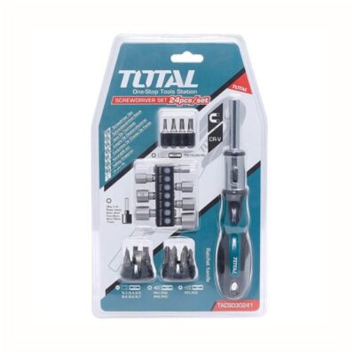 TOTAL TACSD30246 24 Pcs Ratchet Screwdriver Set