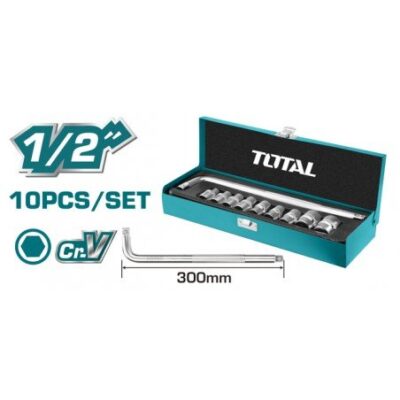 TOTAL THTL121101 10Pcs 1/2" Socket Set