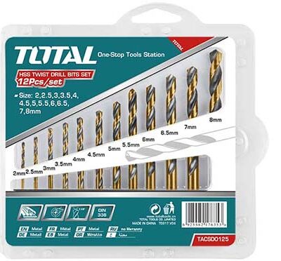 TOTAL TACSD0125 Hss Twist Drill Bits Set