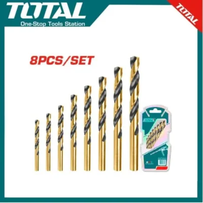 TOTAL TACSD0801 8 Pcs Hss Twist Drill Bits Set