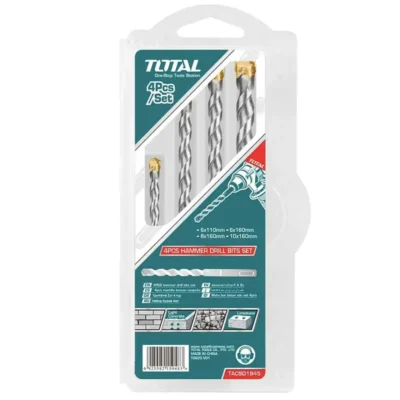 TOTAL TACSD1945 4 Pcs Hammer Drill Bits Set