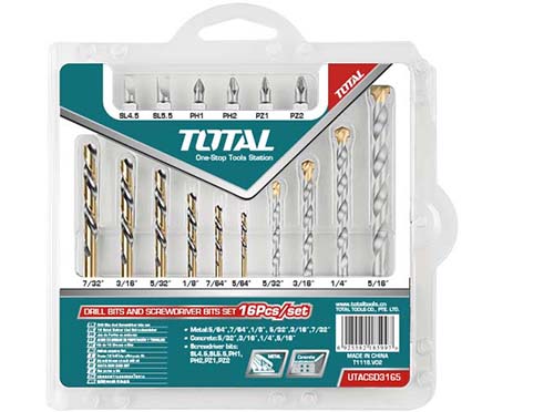 TOTAL TACSD3165 Drill Bits And Screwdriver Bits Set
