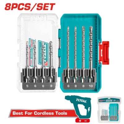 TOTAL TACSDL11806 8 Pcs Sds Plus Hammer Drill Bits Set