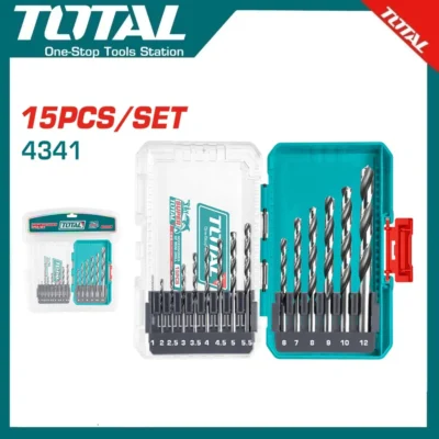 TOTAL TACSDL51506 15 Pcs 4341 Hss
 Drill Bits Set