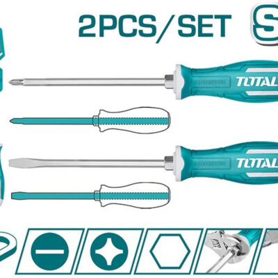 TOTAL THGSS2206 2Pcs Go-Through Screwdriver Set