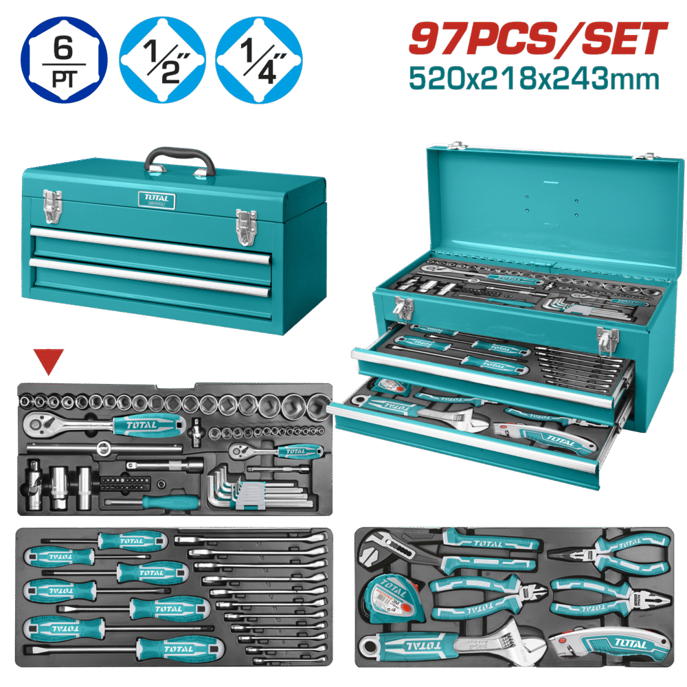 TOTAL THPTCS70971 97 Pcs Tool Chest Set