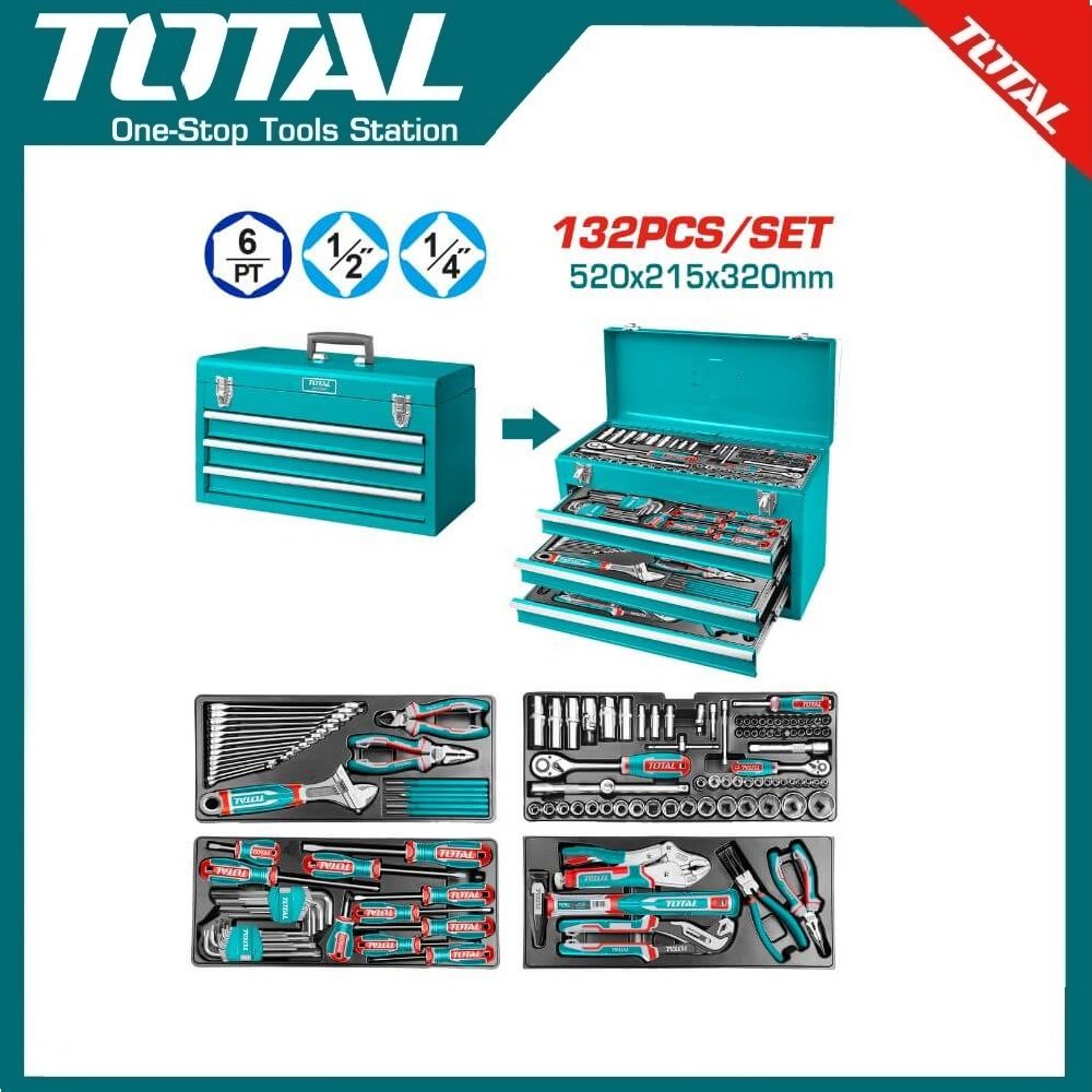 TOTAL THPTCS71321 132 Pcs Tool Chest Set