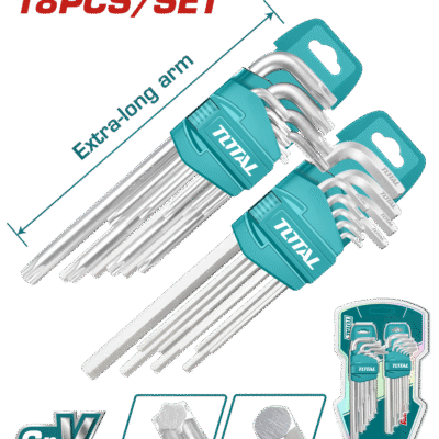 TOTAL THT106KT0181 18 Pcs Hex Key And Torx Key Set