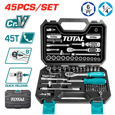 TOTAL THT141451 45 Pcs 1/4" Socket Set