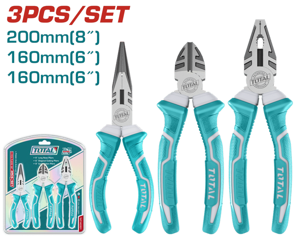 TOTAL THT1K0301 3 Pcs Pliers Set