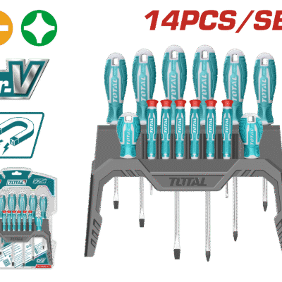TOTAL THT250614 14 Pcs Screwdriver And Precision Screwdriver Set