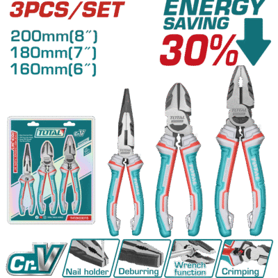 TOTAL THT2K0301S 3 Pcs High Leverage Pliers Set