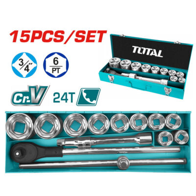 TOTAL THT341151 15 Pcs 3/4" Socket Set