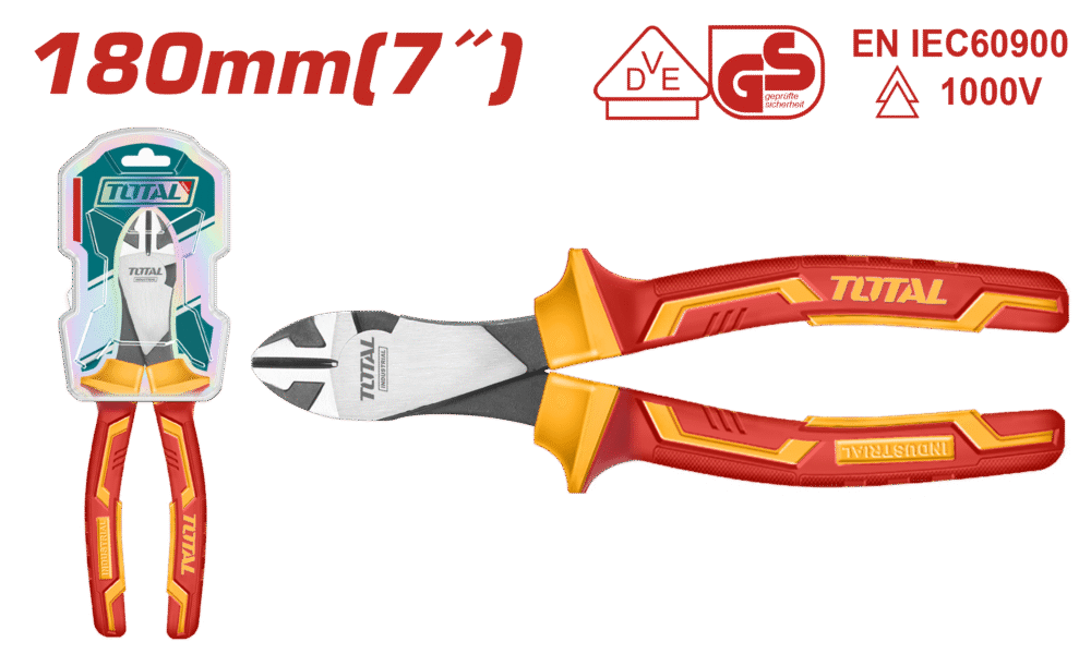 TOTAL THTIP2571 Insulated Heavy- Duty Diagonal Cutting Pliers