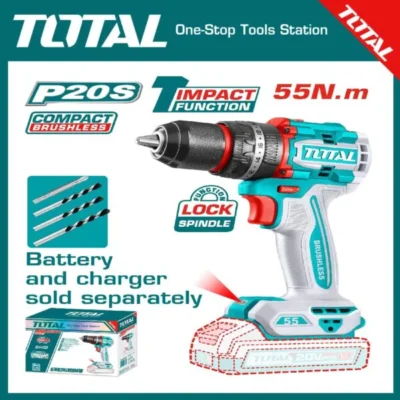 TOTAL TIDLI205581 Compact Brushless Cordless Impact Drill