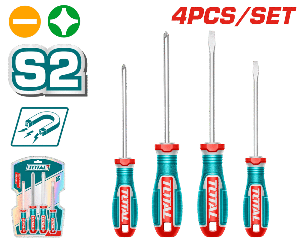 TOTAL TKSDS0426 4 Pcs Screwdriver Set