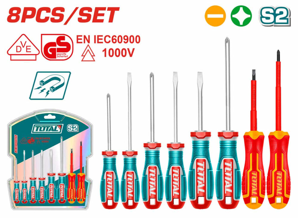 TOTAL TKSDS0836 8 Pcs Screwdriver Set