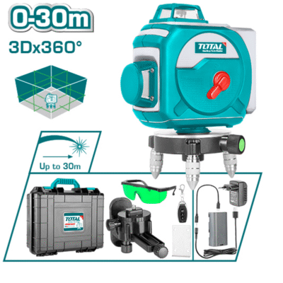 TOTAL TLL255267 3D Green Beam Self-Leveling Laser Level