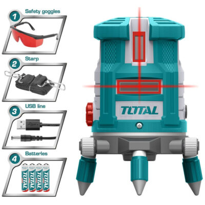 TOTAL TLL306505 Self-Leveling Line Laser(Red Laser Beams)