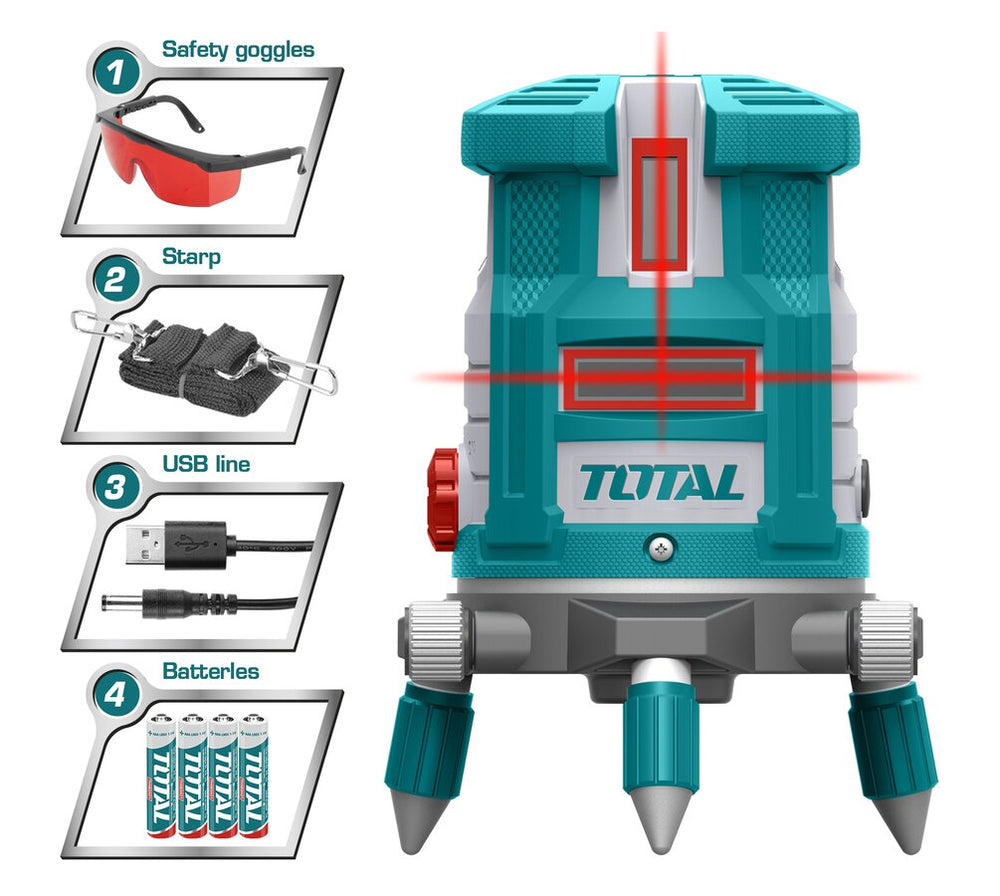 TOTAL TLL306505 Self-Leveling Line Laser(Red Laser Beams)
