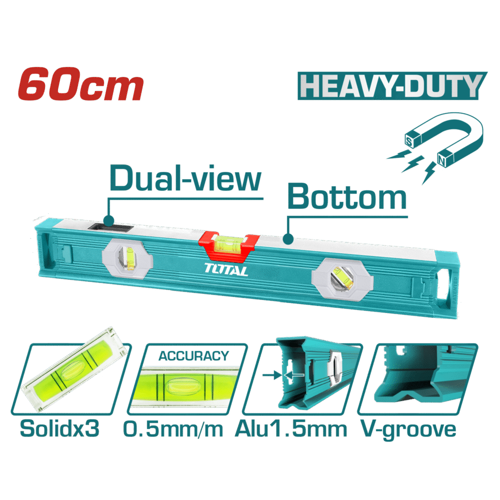 TOTAL TMT26056 Spirit Level With Powerful Magnets