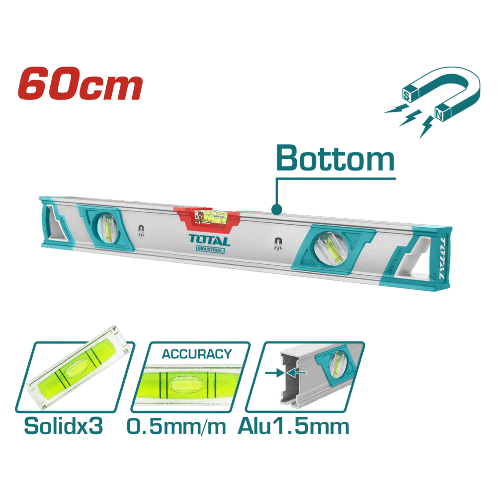 TOTAL TMT26086M Spirit Level With Powerful Magnets
