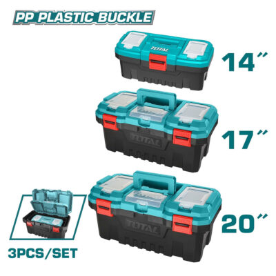 TOTAL TPBXK0031 3 Pcs Plastic Tool Boxes Set
